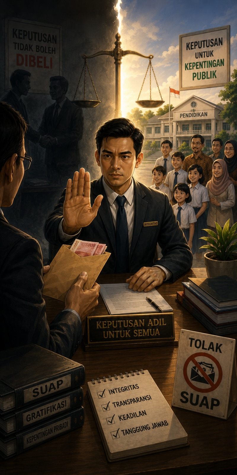 Ilustrasi Suap Pejabat / Keputusan