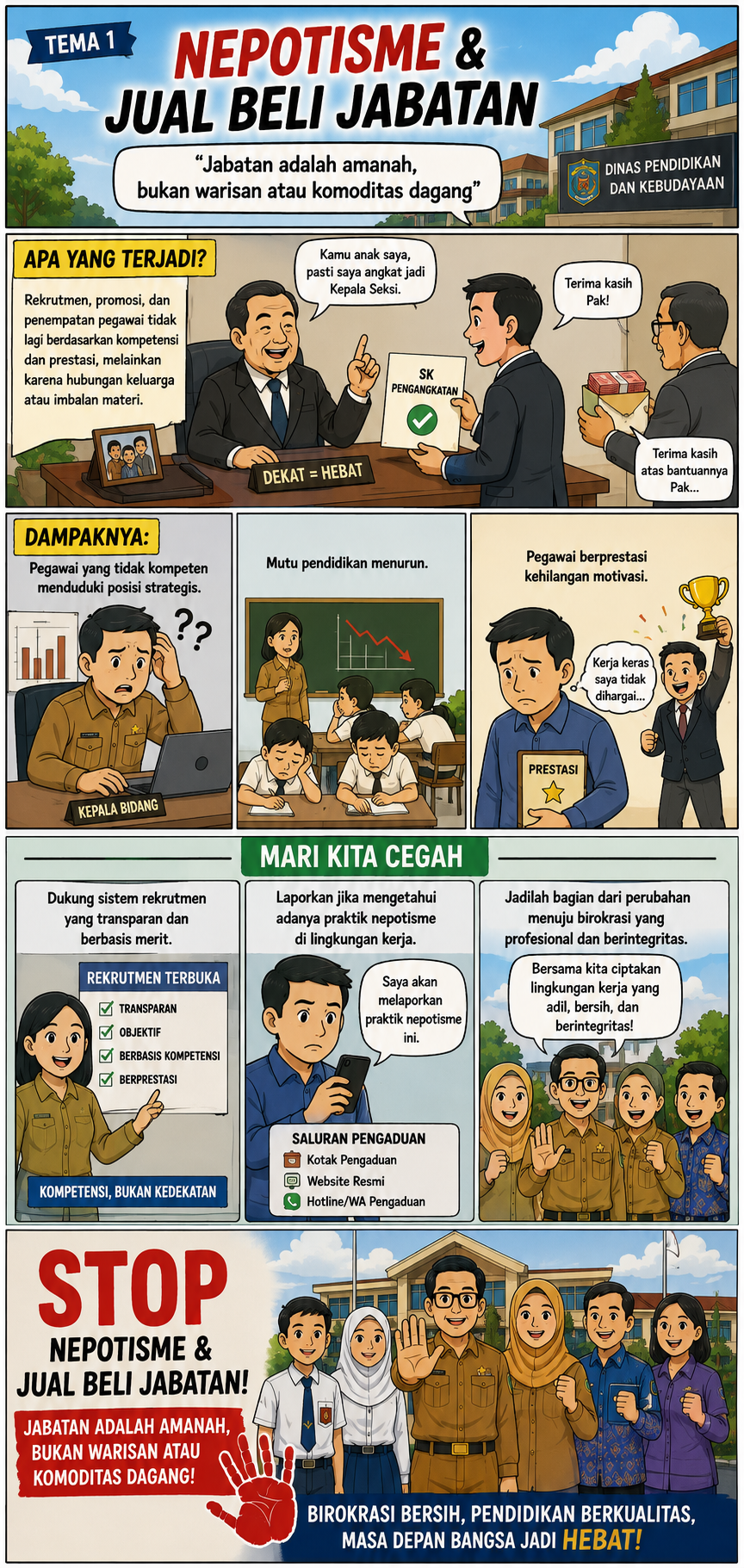 Komik Strip Nepotisme & Jual Beli Jabatan