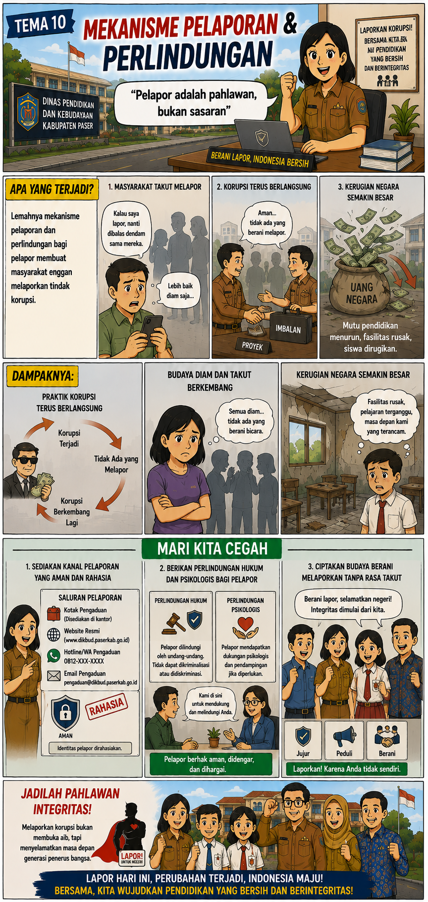 Komik Strip Mekanisme Pelaporan & Perlindungan