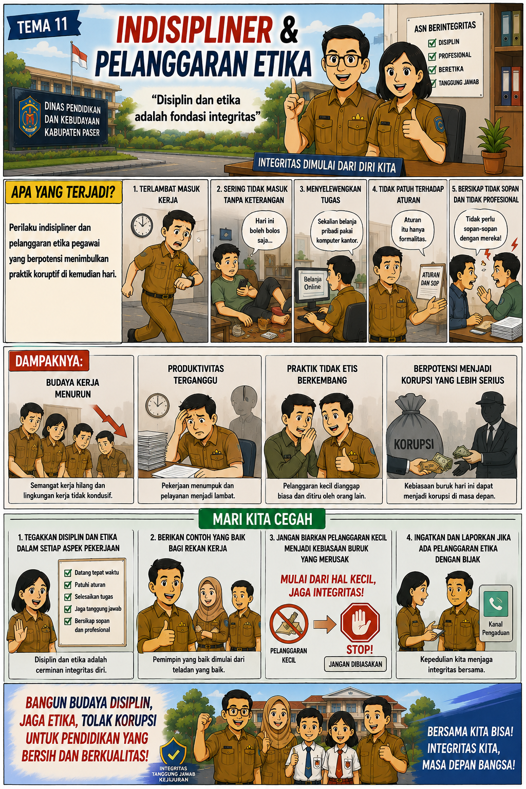 Komik Strip Indisipliner & Pelanggaran Etika